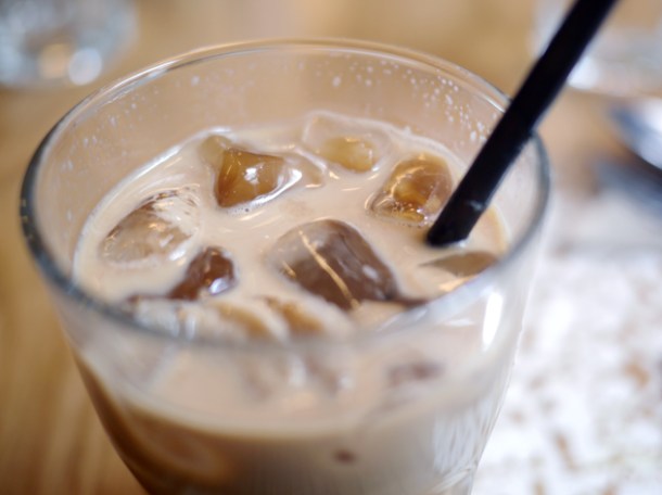 thai milk iced coffee at rosa's cafe carnaby street