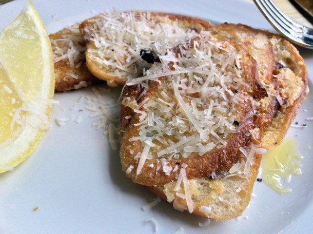 anchovy and thyme pressed toasted with parmesan at rawduck