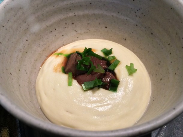 potato with duck hearts at fera at claridge's