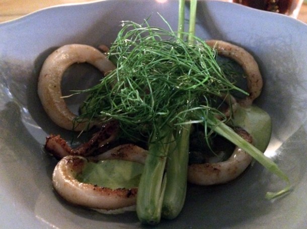 squid with fennel and hazelnuts at heirloom crouch end
