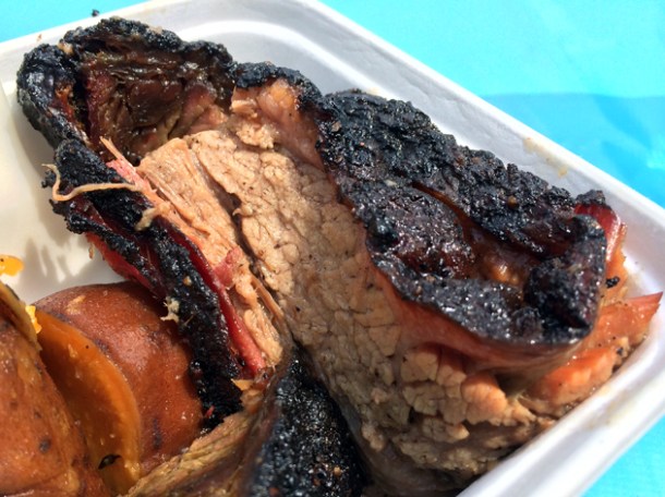 close up of beef brisket from howard's meat co