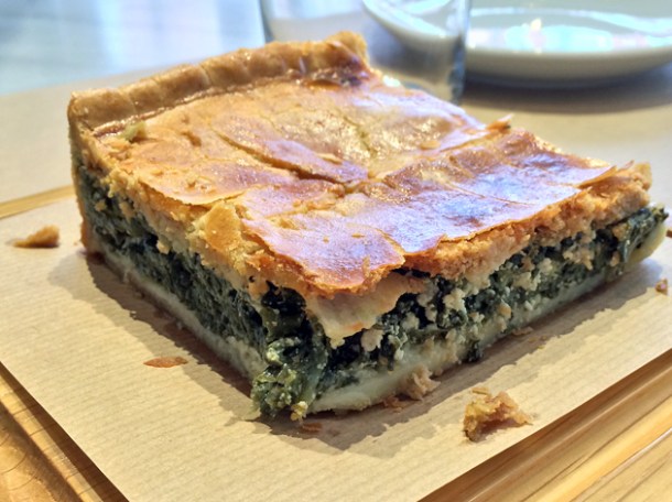 spinach and feta pie at opso