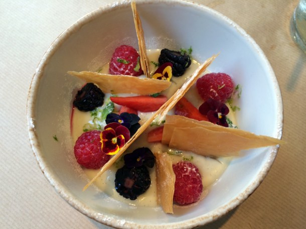 vanilla cream with filo pastry at opso