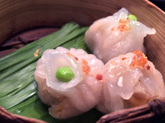 wasabi and green tea har gau at crazy bear