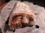inside mushroom and truffle dumplings at opium