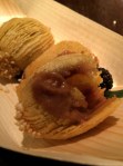 molten chestnut tart filling at plum valley