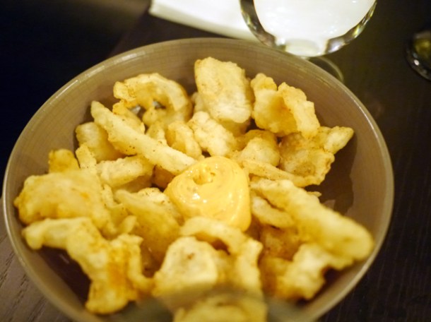 crispy prawns with kimchi mayo at tredwells
