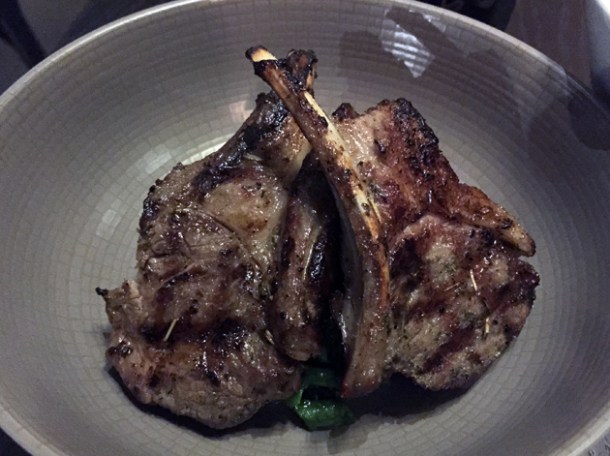 lamb chops with mint beans at tredwells