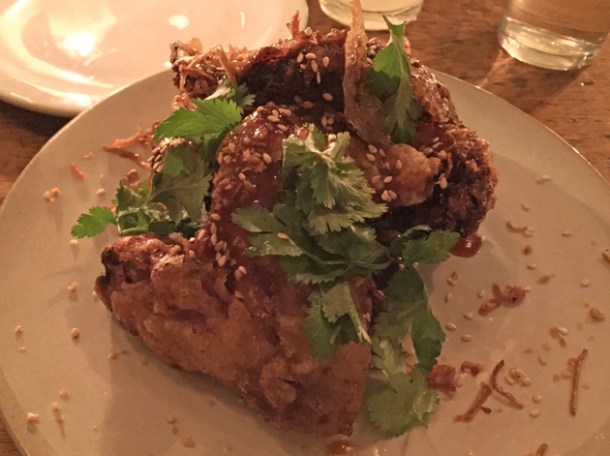 chicken wings at smoking goat soho