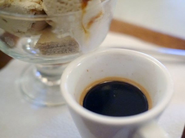 coffee affogato at blue nile cafe