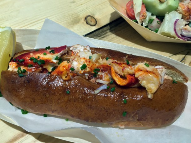 garlic butter lobster roll at lobster kitchen