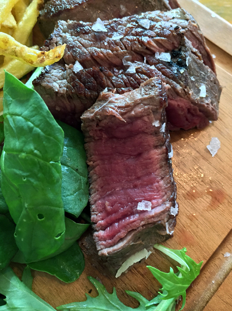 slices of steak at wild game co