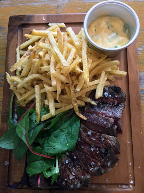 steak frites at wild game co