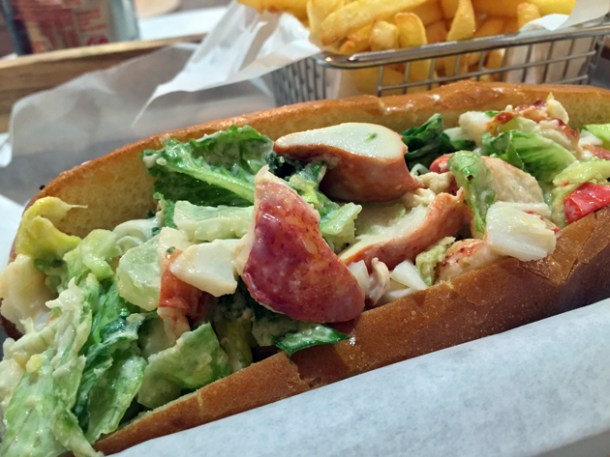 lobster salad roll at fraq's lobster shack