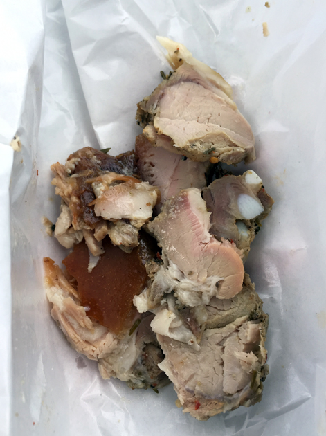 porchetta from biodiomenica market stall roma