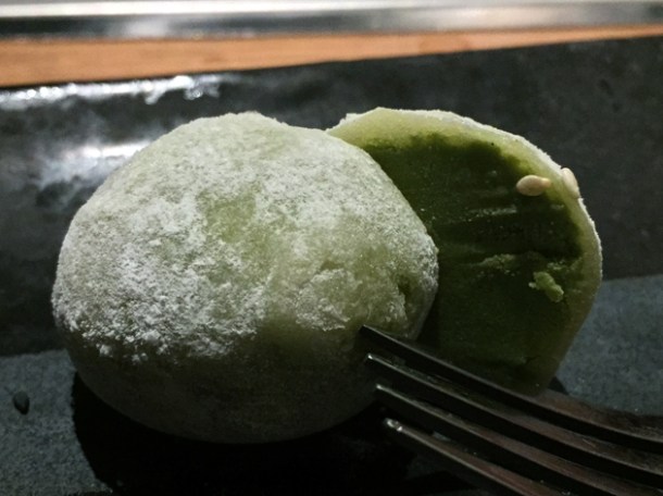 green tea mochi ice cream at kintan