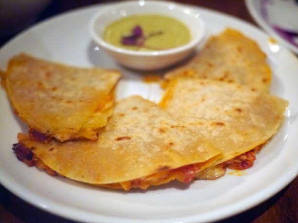 kimchi quesadilla at bo drake