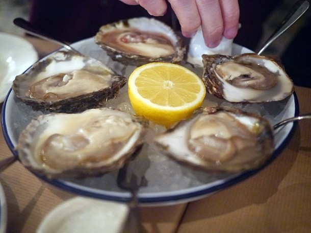 scottish native oysters at rex and mariano
