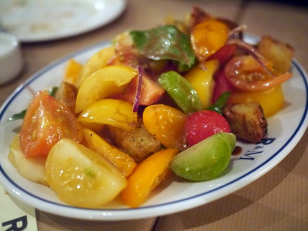 tomato and bread salad at cex and mariano