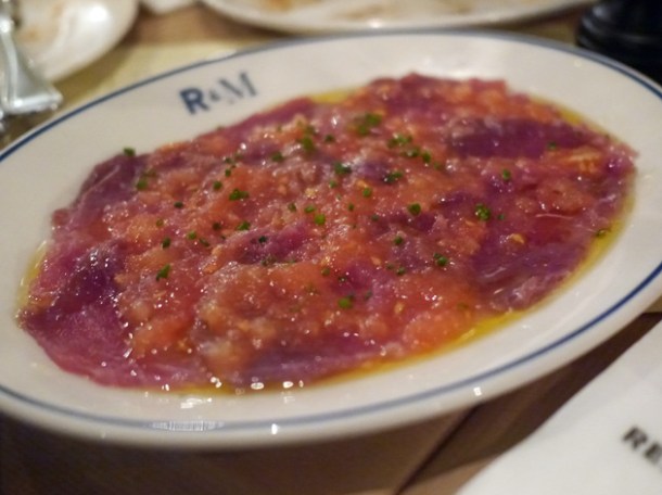tuna carpaccio at rex and mariano