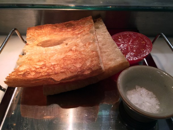 coca bread with tomato at morada brindisa asador