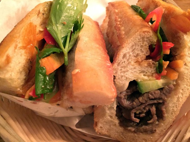 lemongrass beef banh mi at bun cha hoxton