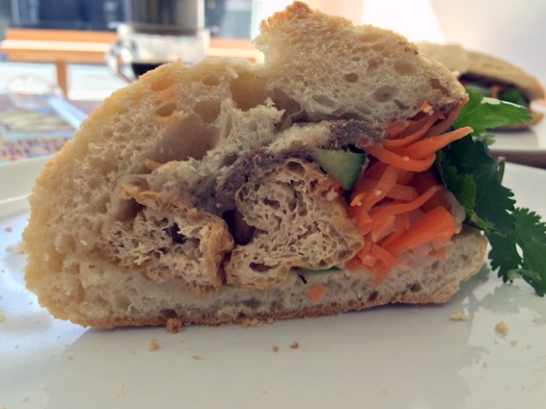 tofu banh mi at carrots and daikon