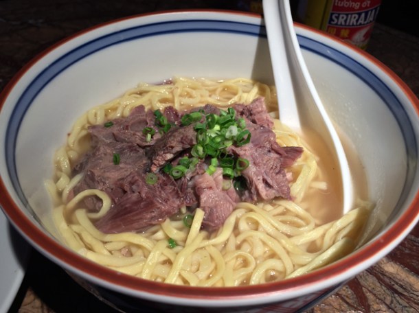 beef noodle soup at the duck and rice