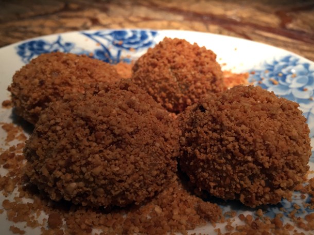 black sesame dumpling at the duck and rice