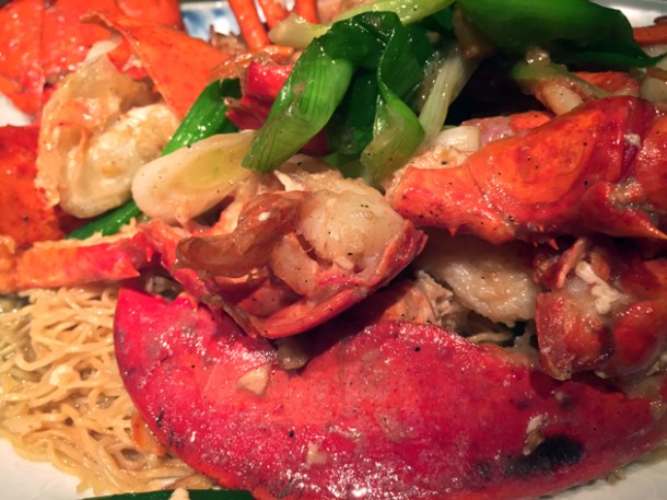 lobster noodles at alan yau duck and rice