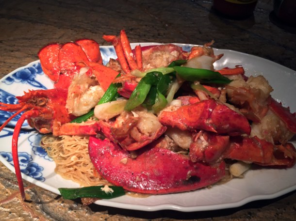 lobster noodles at the duck and rice