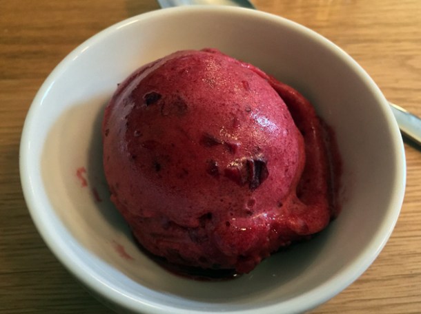 sour cherry sorbet at oldroyd