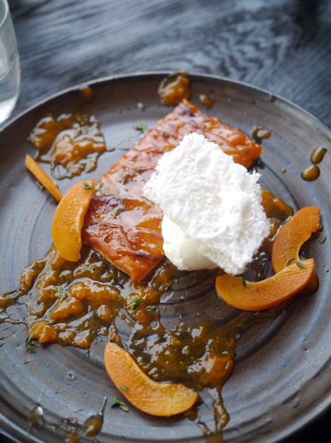 apricot tart with ice cream at paradise garage