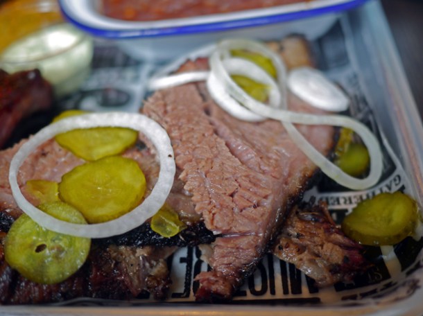 beef brisket at red's true barbecue shoreditch