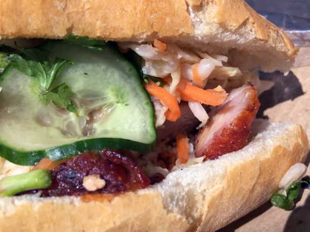cha siu pork banh mi from vietnamese street food whitecross market