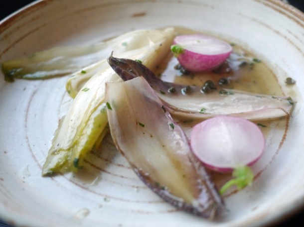 chicory and radishes with the rabbit at paradise garage