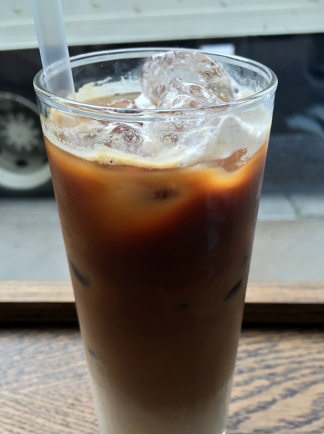 iced Vietnamese coffee at caphe pho