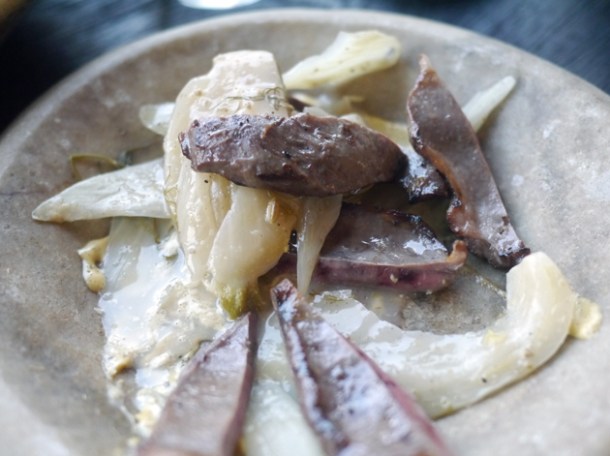 lamb heart with fennel kimchi at paradise garage