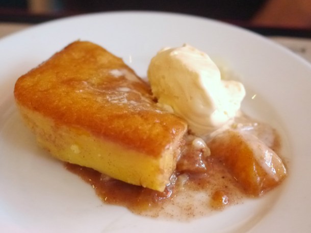 peach cobbler at austen's