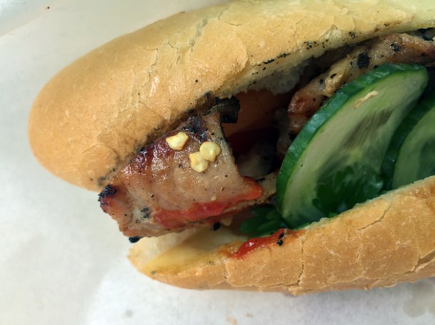 pepper pork loin vietnamese baguette from banh mi bicycle