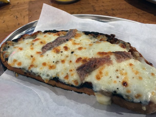 anchovies and mozzarella bruschetta at vico
