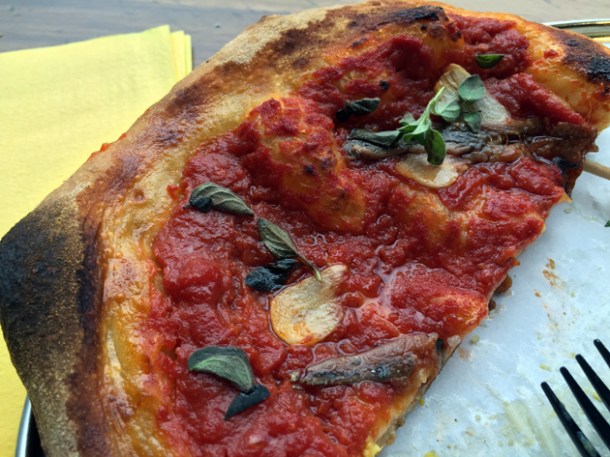 anchovy cheeseless pizza at vico