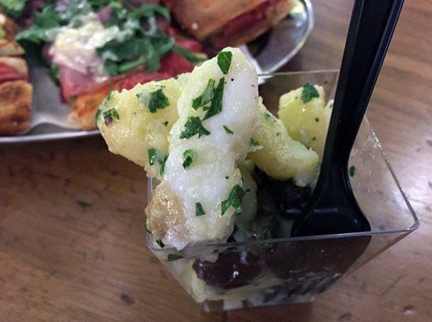 salt cod and potato salad at vico
