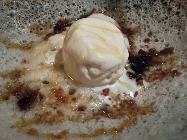 milk hopper with treacle, jaggery and durian ice cream at hoppers