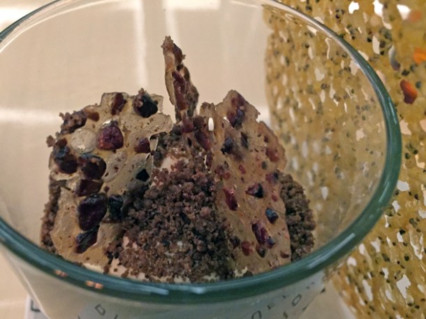 chocolate and passion fruit custard at piquet