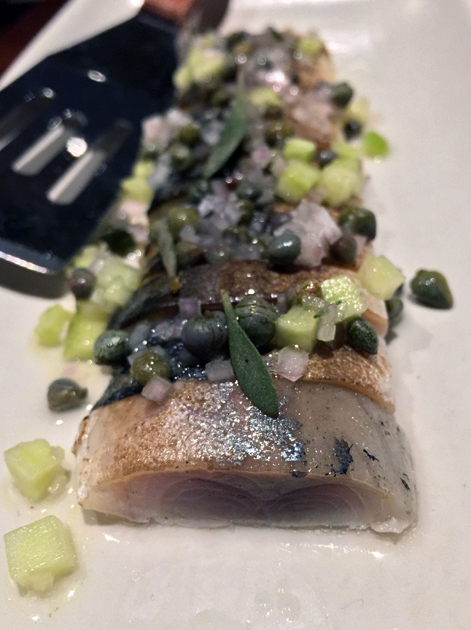 mackerel with dill, cucumber and capers at the ninth