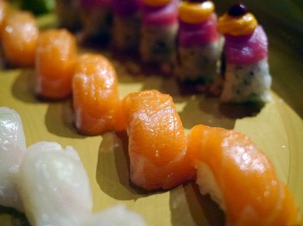 salmon nigiri at sushisamba london