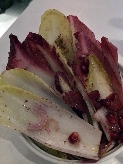 endive and pomegranate at le bab