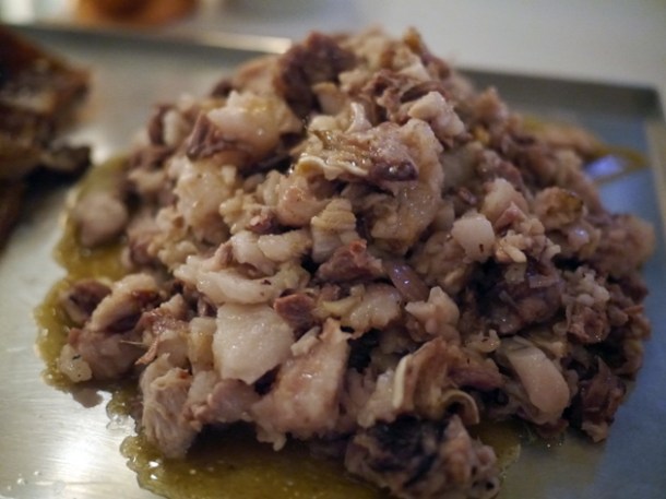 pig's head meat at le bab