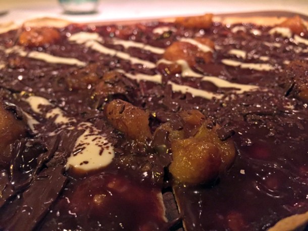 banana and chocolate tarte flambee at bellanger islington